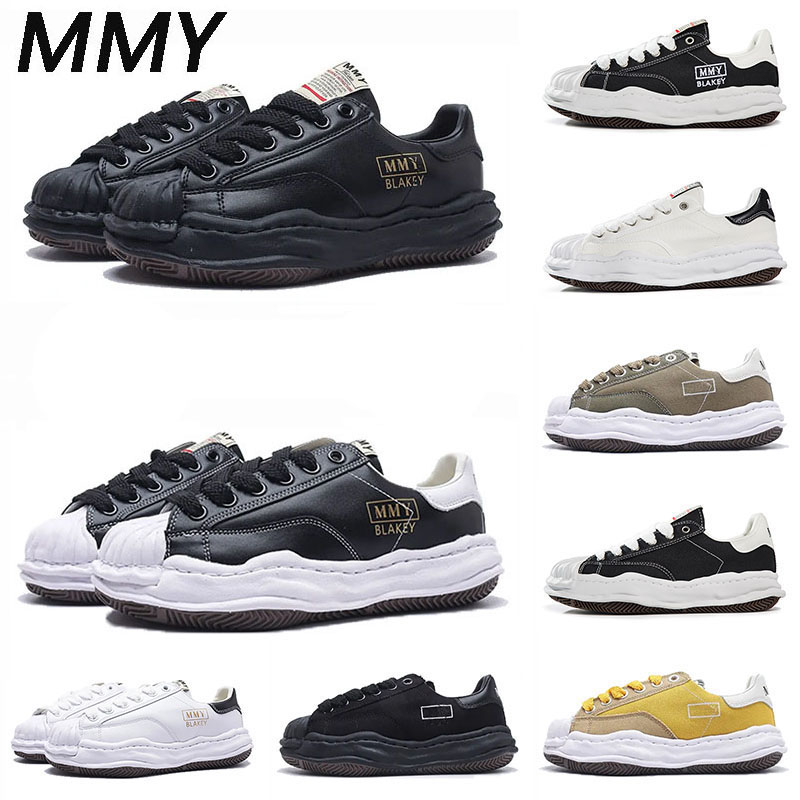 Wholesale Designer Sole Dissolve Canvas Shoes Washed Style MMY Men Casual Shoes Mihara Women Sneakers Vintage Lace-up Yasuhiro Black White Solid Men
