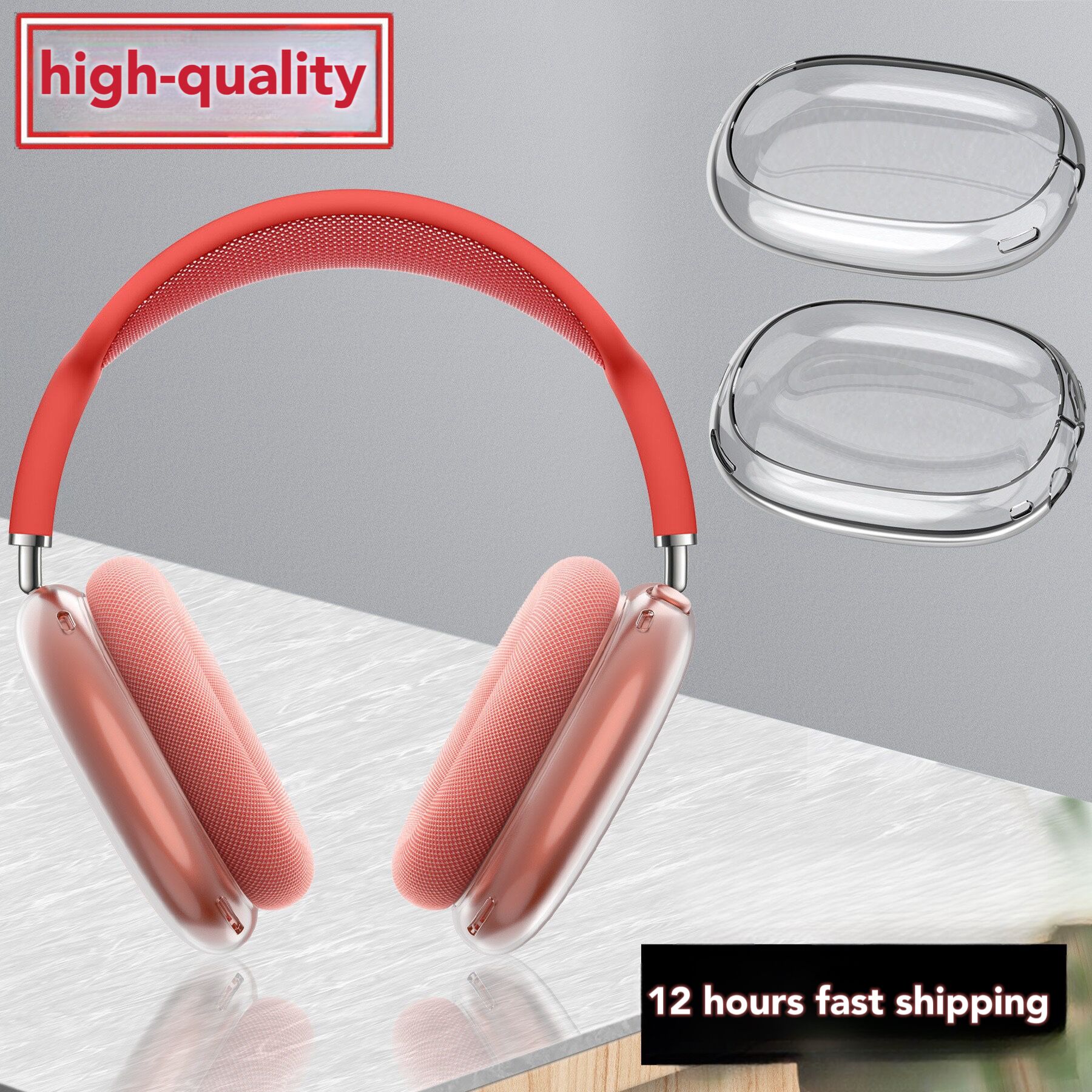 For Airpods Max Headband Earphones Headphone Accessories Transparent TPU Solid Silicone Waterproof Protective case AirPod Maxs Headphones Headset co