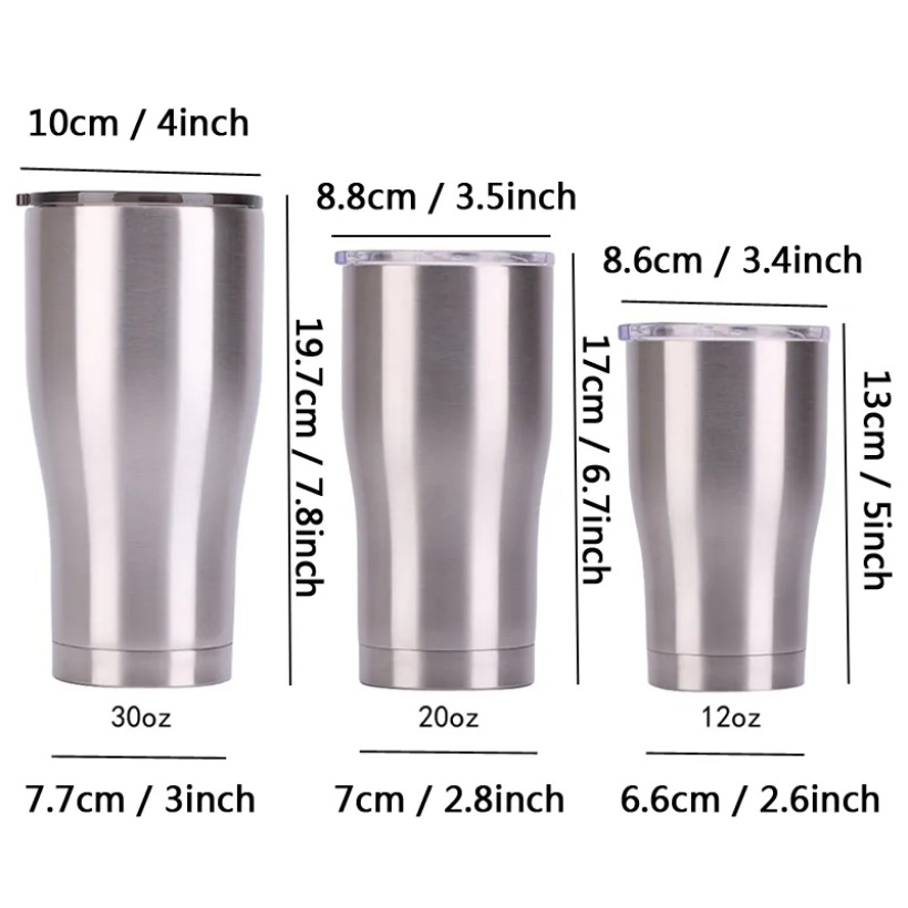 Stainless Steel Tumbler Cup With Lid 30 20 12 Oz Double Wall Vacuum Flask Insulated Beer Cup Drinking Thermoses Coffee VT0225