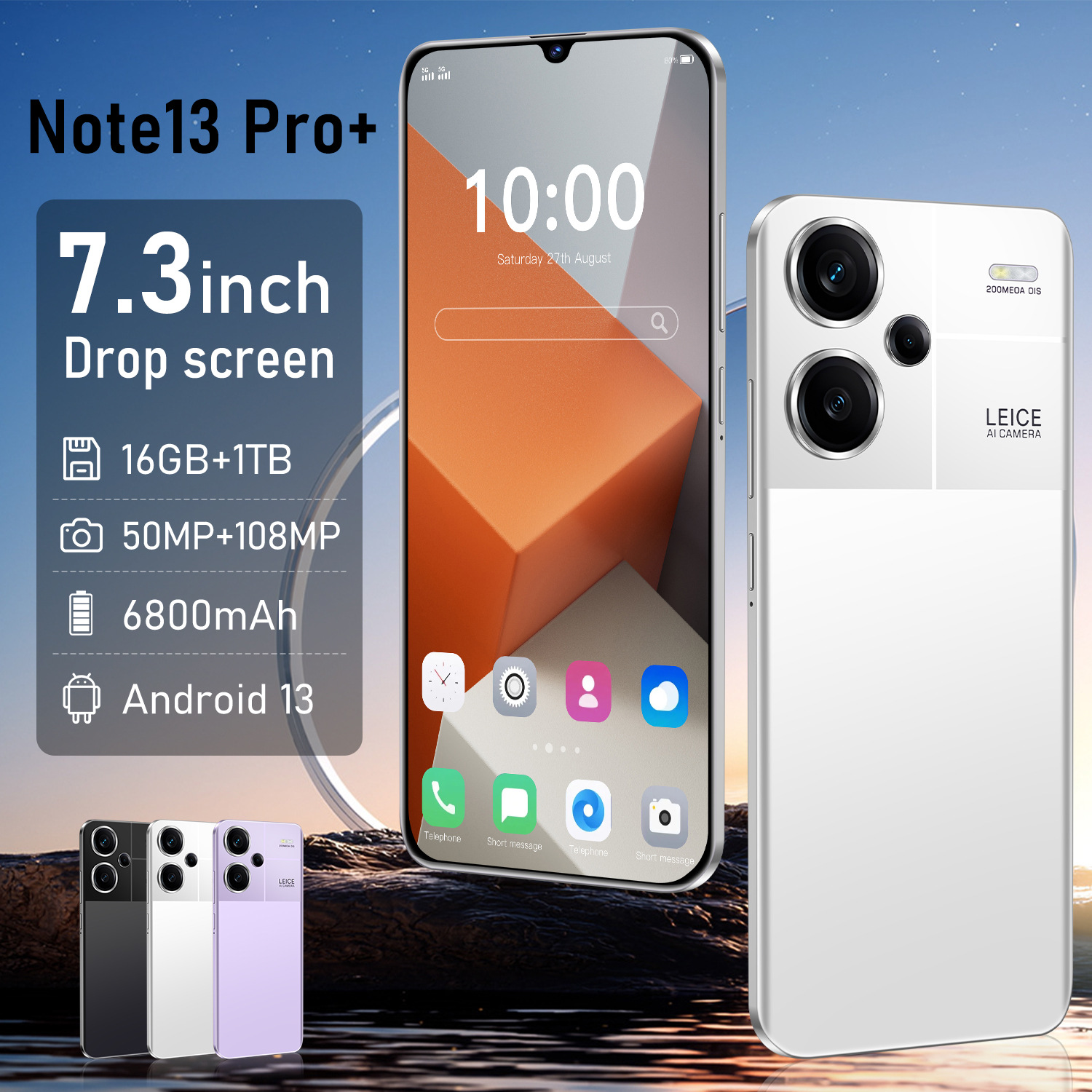 note13pro crossborder new arrival 7 3inch 2 16g allinone machine foreign trade 5g smart android mobile phone source generation-image-1105263963