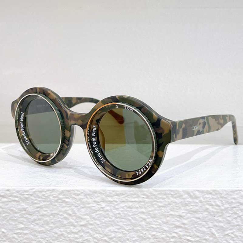 2024 NOUVEAU Z2507U Fashion Womens Designer Round Lunettes de soleil Round Qualités Camo Colo Rond Cadre acétate Green Lens Brand Louilles de sol