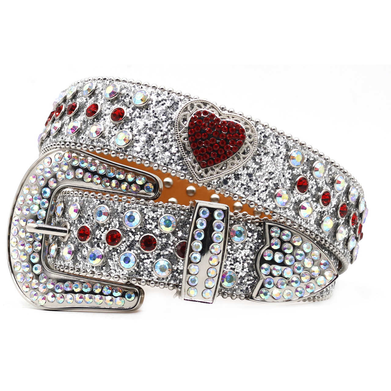 Fashion Designer Bb Simon Belts for Women Men Shiny diamond belt Classic diamond Heart-shaped decorative glitter rivet strap body-image-930316640