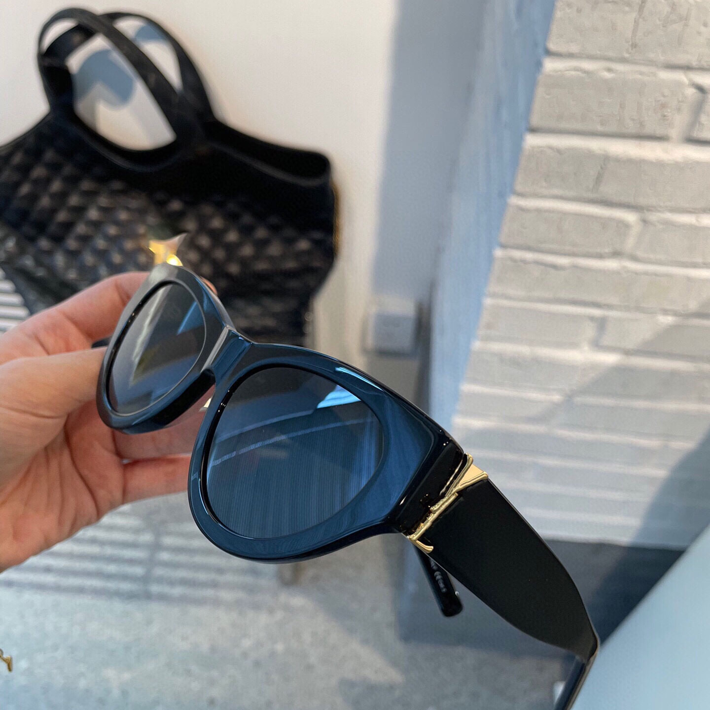 Top version m94 sunglasses luxury logo Y women's glasses classic cat eye small frame official website 1:1 PARIS sunglasses-image-930577063