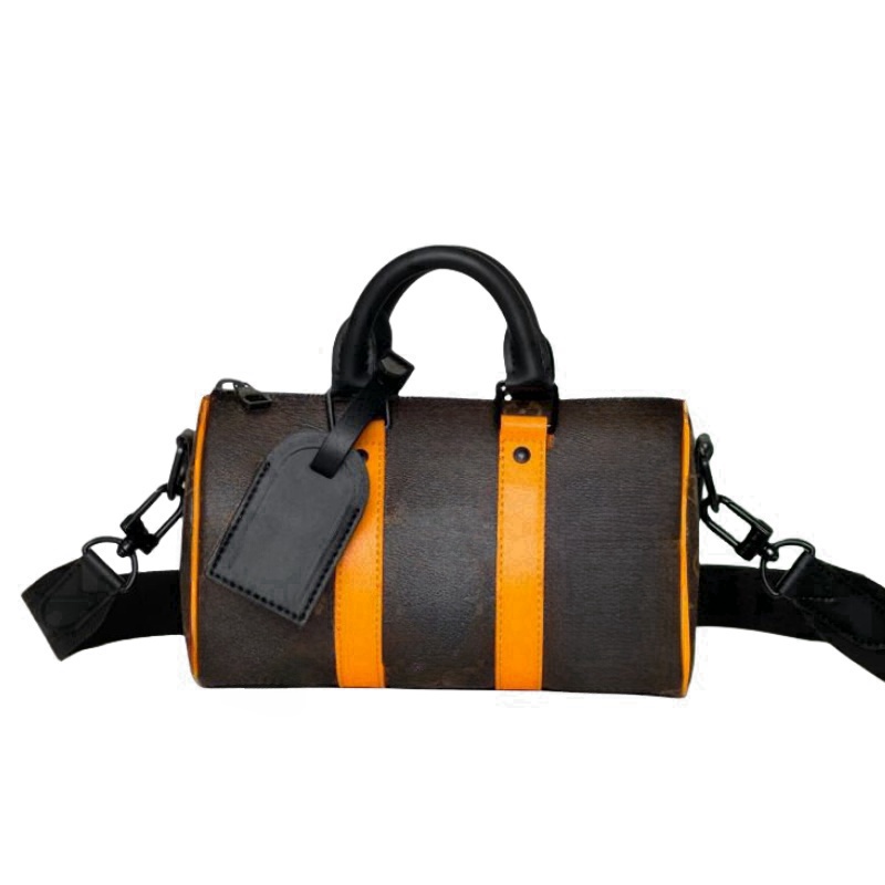 High-grade men women fashion cowhide pillow bag handbag large capacity multi-function roller cross-body bag 25cm-image-930992802
