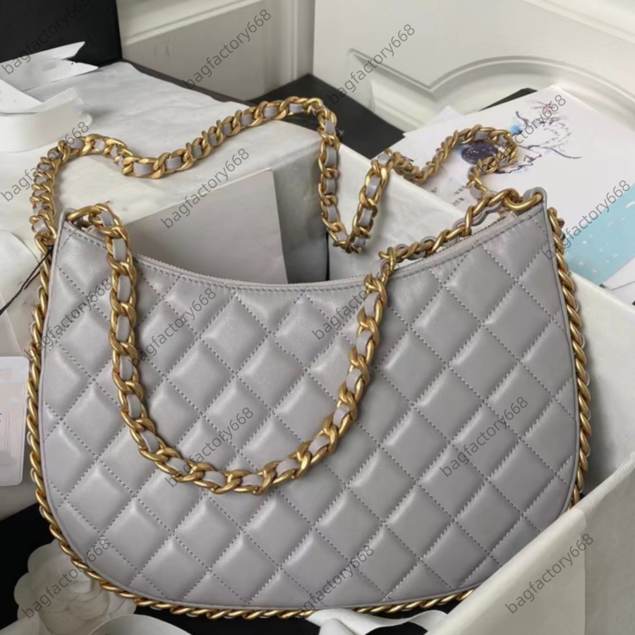 10A top designer saddle hippie bag 29cm Genuine Leather Diamond Lattice lady bag Fashion crossbody bag shoulder bag chain bags With box C549 luxu-image-930908229
