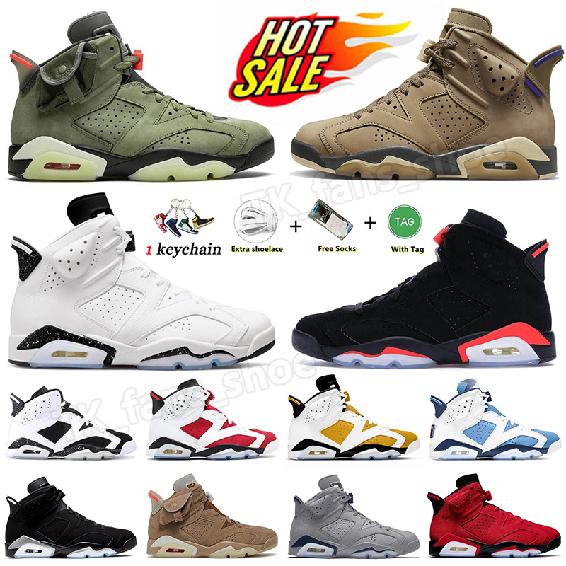 6s Retor Mens Basketball Shoes Designer TS Traviss Scott Shoe OG Jumpman 6 Brown Kelp Black Infrared Reverse Oreo Yellow Ochre Men J6 jordens 6 O-image-754934418