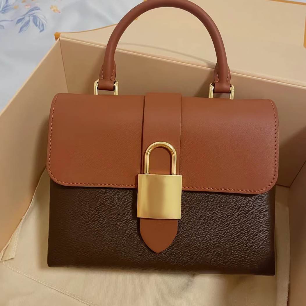 10A Fashion Fashion's Designer Messenger Messager Sacs Handsbag Bands Sac à main Sac épaule à fleurs marron miroir de qualité en cuir en cuir sac