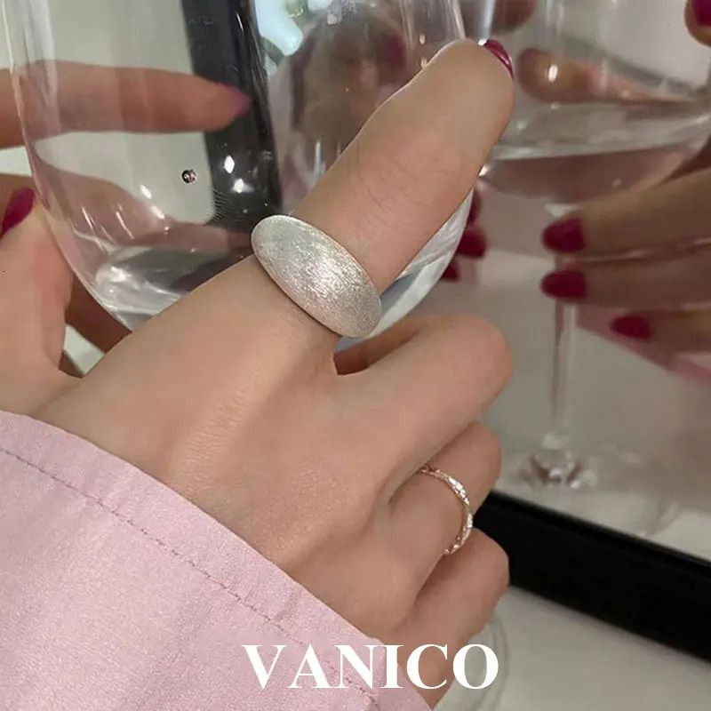 Wedding Rings Chunky Brushed Dome Ring 925 Sterling Silver Minimalist Simple Thick Plain Dome Engagement Band Adjustable Signet Ring for Women 23122