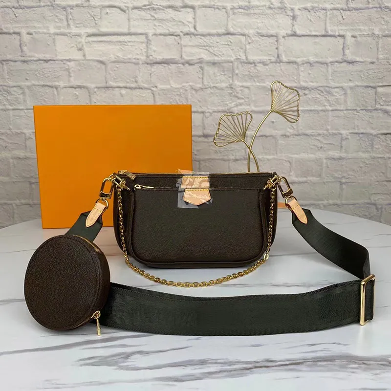 Designer Clutch MULTI POCHETTE ACCESSOIRES Iconic Fashion Womens Pouch Evening Zippy Chain Wallet Coin Phone Sg Bag Genuine Leather With Box Qs04