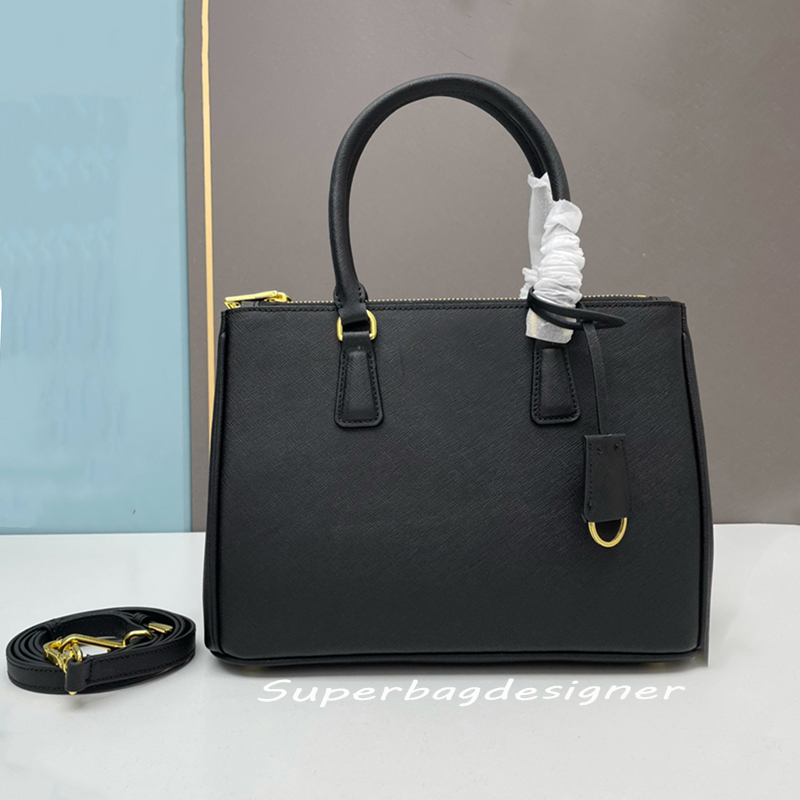 Sac de créateur de qualité original authentique Milano Grand sac à main de la mode Saffiano Retro Tote en cuir en cuir véritable