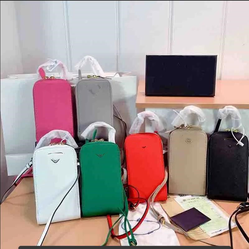 Saffiano Sacs de téléphone portable Mode Cross Body Mini Sac Classic Logo Femmes CrossBody Sac à main Luxurys Top Designers Embrayage Lady Sac à