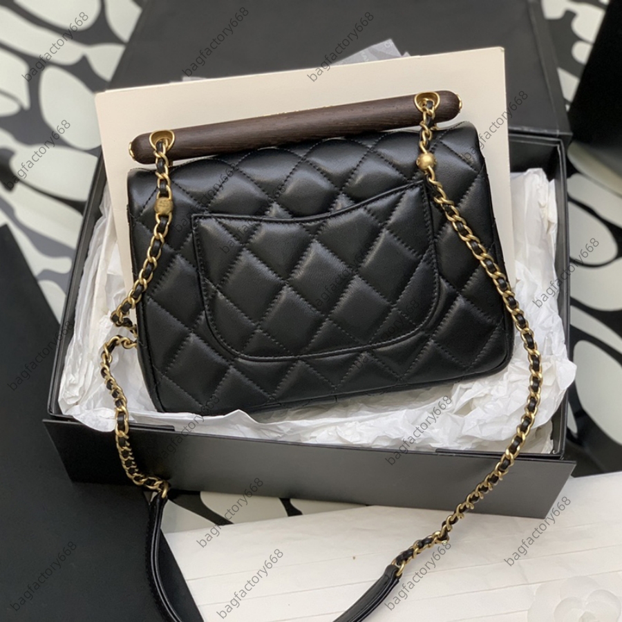 10A TOP quality designer luxury classic flap bag Chains crossbody bag 21cm Genuine Leather Zipper Flap Pocket Fashion Black shoulder bag With box-image-931656888