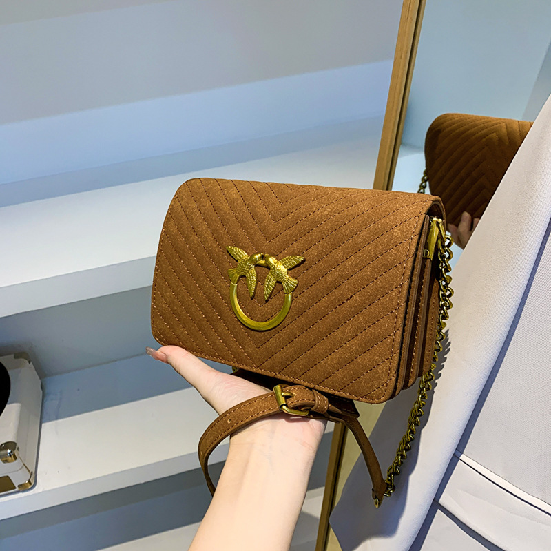 wholesale women shoulder bag 4 colors winter popular rivet chain bags flip solid color leather handbag minority design sewing striped handbags 71-image-391841139