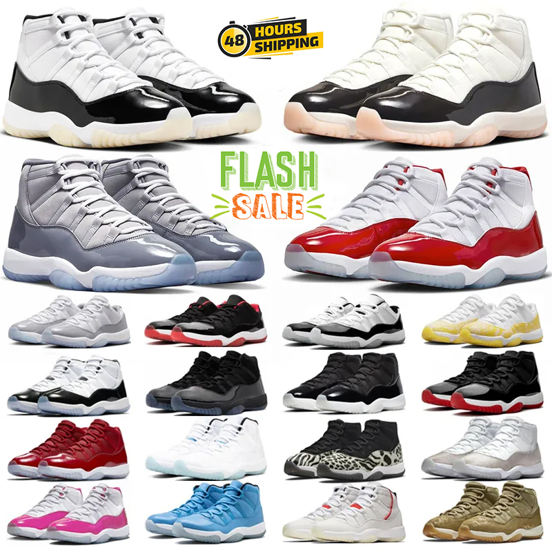 Baskets rétro High Jumpman 11 - Chaussures de basket-ball unisexes en gris froid, cerise, violet pur, Pantone, ciment Animal Instinct University