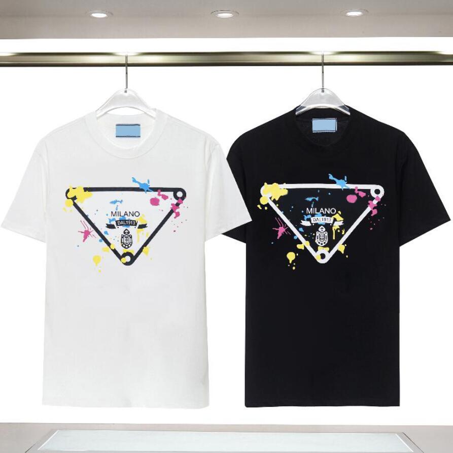 Summer Designer Men's T-Shirts Casual Women Tee Shirts with Letters Inverted Triangle Breathable Tshirts Tops S-3XL Optional-image-850486620