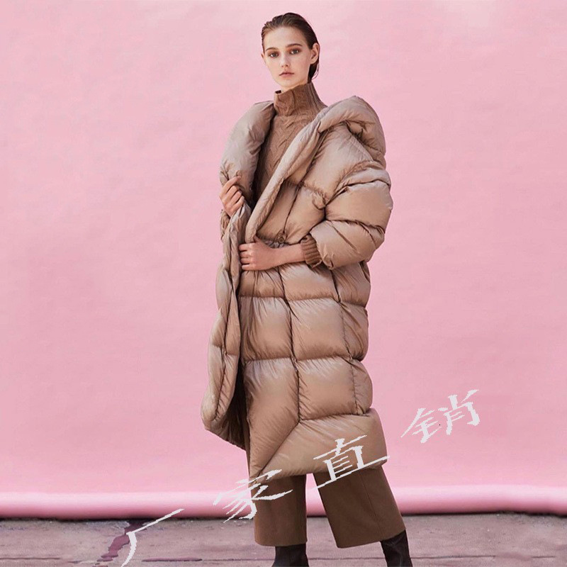 Womens Down Parkas Malina Thick Loose Parkas Women Fashion Solid Covered Button Coats Women Elegant Tie Belt Long Cotton Jackets Female Ladies 22