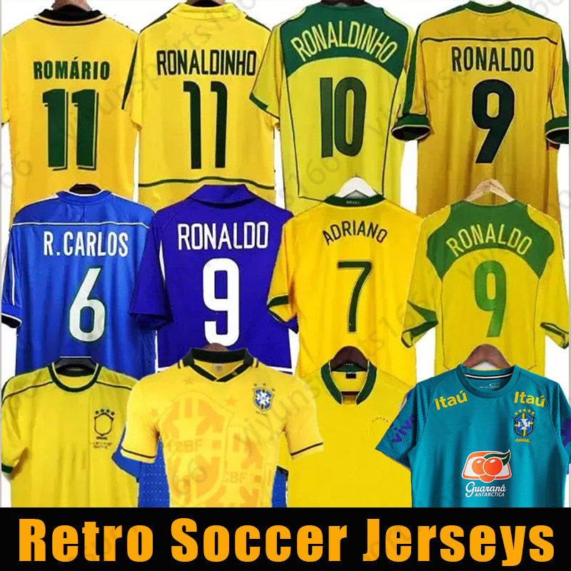 1998 Retro Soccer Jerseys 2002 Shirts 1998 Retro Brazil Jersey Carlos Romario Ronaldinho 2004 Camisa De Futebol 1994 2006 1982 Brazil Shirt RIVAL-image-931974839