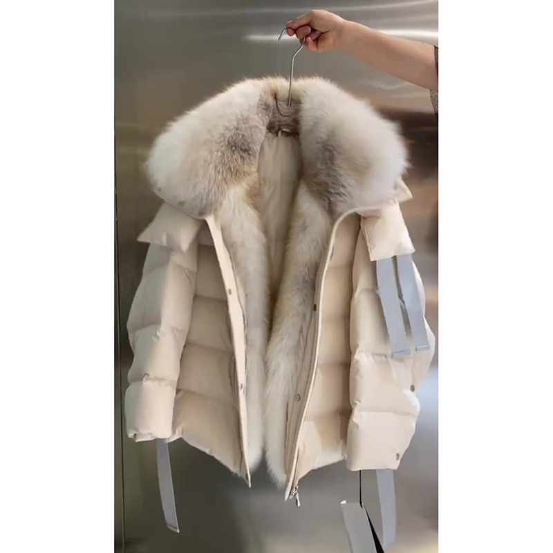 Women's Down Parkas ANNSIRGRA Winter Women Goose Down Coat Fashion Lady Thick Warm Large Real Fur Collar Down Coats Female Jackets 230926