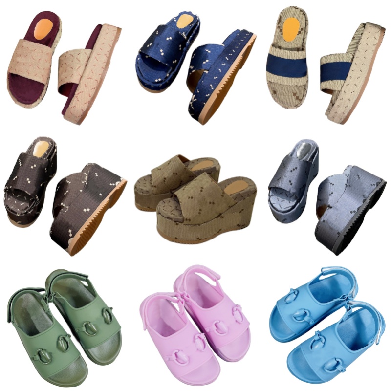 Slippers classic women's designer shoes open toe platform shoes letter print sandals summer luxury beach shoes sexy high heels outdoor casua-image-931840881