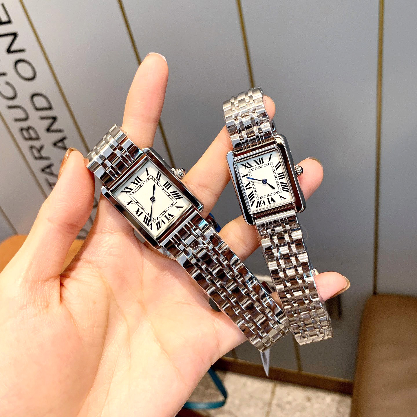 Luxury Women Watches Quartz Movement Mens Watch Stainless Steel Silver Gold Strap Original Clasp Waterproof Wristwatch Designer Squre Clock Lady-image-1096328921