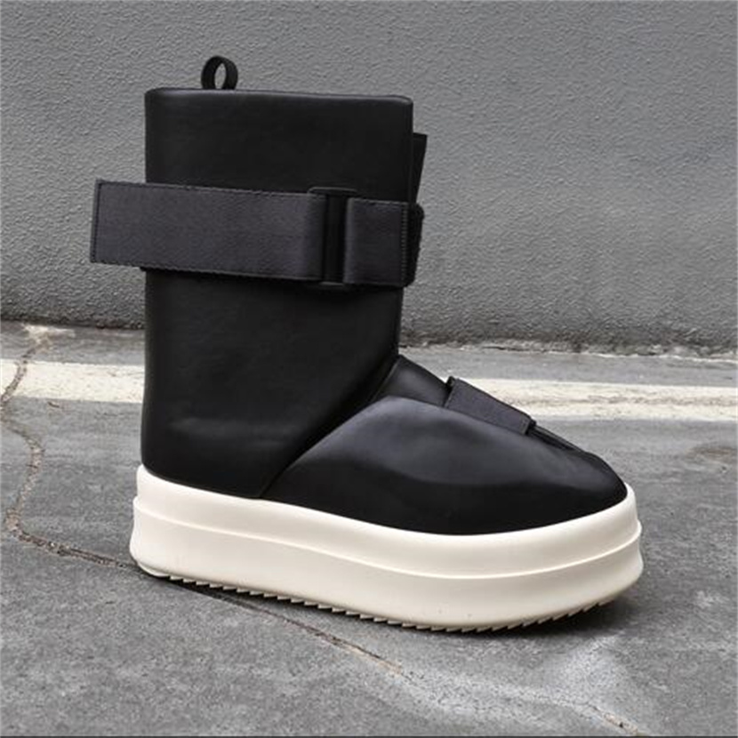 FW24 Punk High Top Motorcycle genuine Leather Snow Boots Rock Street Mlga Botso-image-932673624