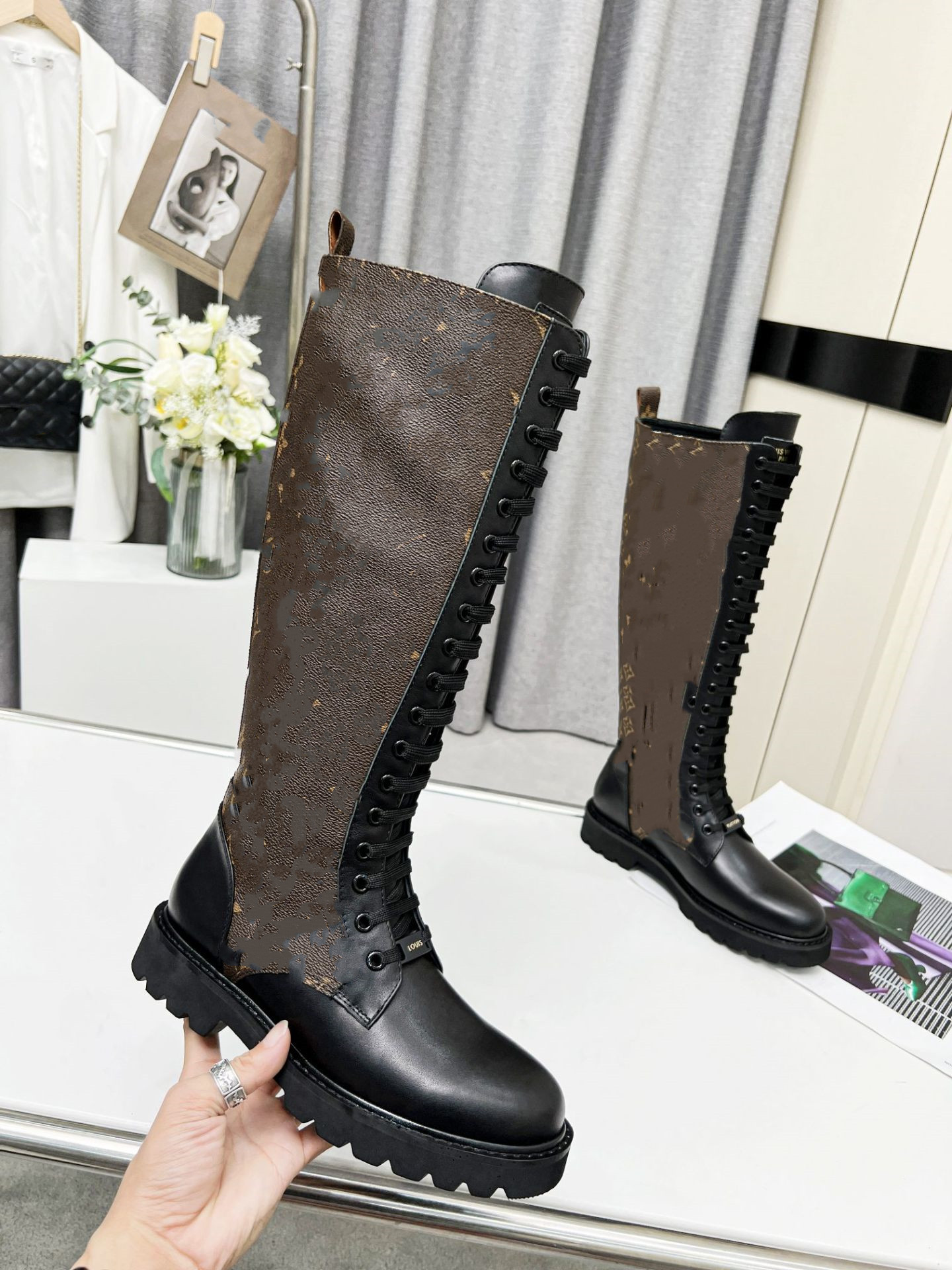Bottes de luxe sexy pour femmes, chaussures d'extérieur au dessus du genou, chaussettes à la mode, hauteur du talon 9.5CM, bottes élastiques resp