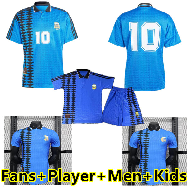 1994 Argentina Retro Soccer jersey Maradona player version Kempes Batistuta Riquelme HIGUAIN KUN AGUERO CANIGGIA AIMAR 94 away Football Shirts me-image-932731448