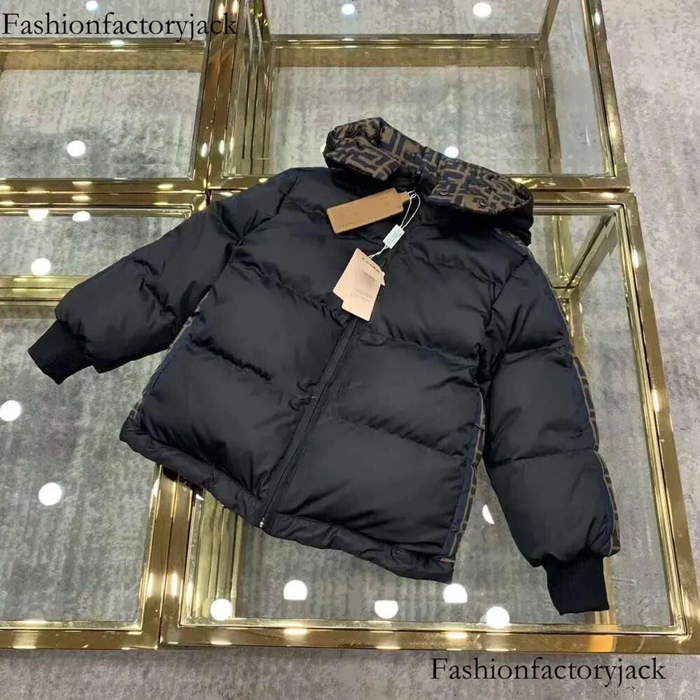Kid Down Coat Baby Clothes Girls Boys Jacket Double Sided Wearable Luxury Clothe 100% Goose Down Filling with Letter F Warm and Comfortable-image-1059559634