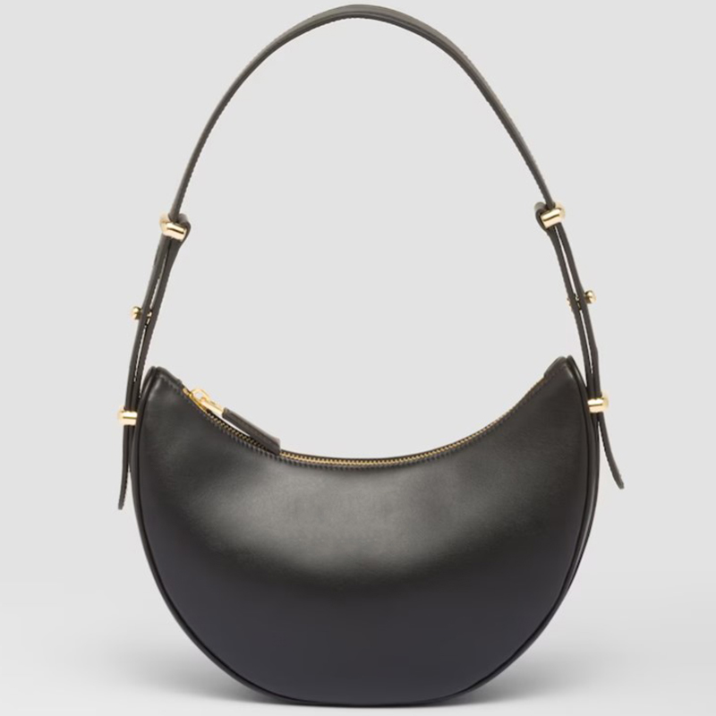 Arque Half Moon Rempa en cuir nappa Sac Femmes Light Tote Tote Metal Hobo Magnétique Fermeure Sacs Underarm Sacs