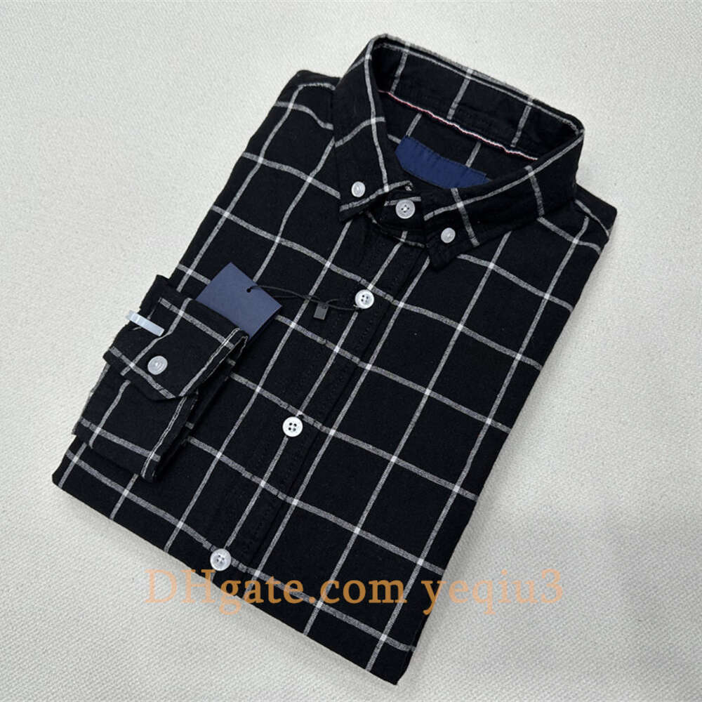 Men Casual Shirt Plaid shirt Cotton and linen fabric mens business dress shirt fashion classic shirts embroidery decoration Comfortable top Long-image-932951920