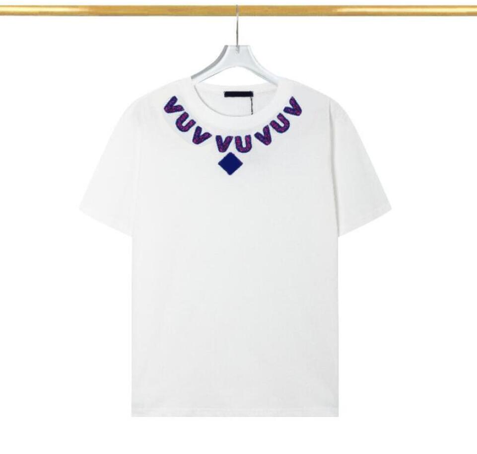 24SS Mens T Shirt with Letter Summer Men Women Tee Polo Fashion Brand Tees Short Sleeve Crew Neck T-shirt homme Clothes M-2XL 3XL-image-841863568
