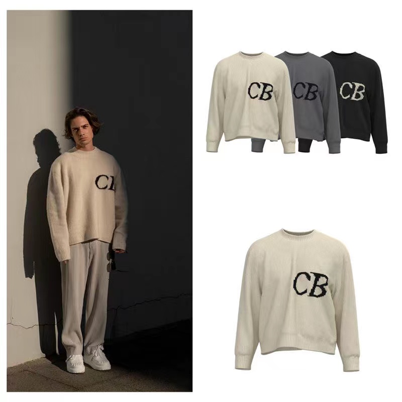 Cole Buxon Mens Sweater Designer Pullover Knitted Sports 2 Piece Set Oversized Womans Hip Hop Daily Street Dressing CB Printing Autumn Winter Buxton