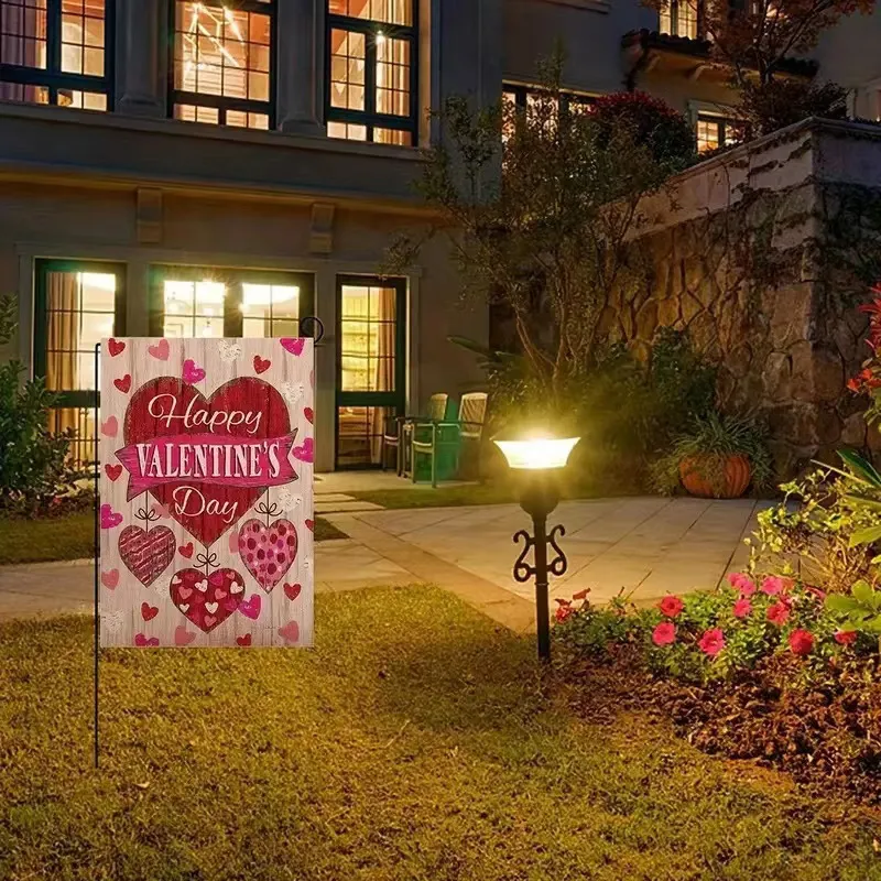 Valentine`s Day, Garden Flag, Polyester Banners 12x18 inch,Double Sided Print Customization,Wedding Decoration,Sweet Heart Holiday 30x45cm