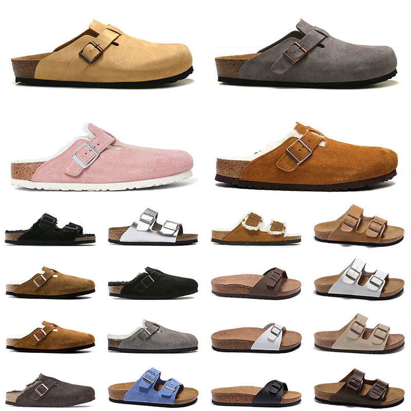 mens women birkin boston clogs slippers platform flat suede sneakers luxurys brand clog sandals slide black white triple pink designer sliders loafe