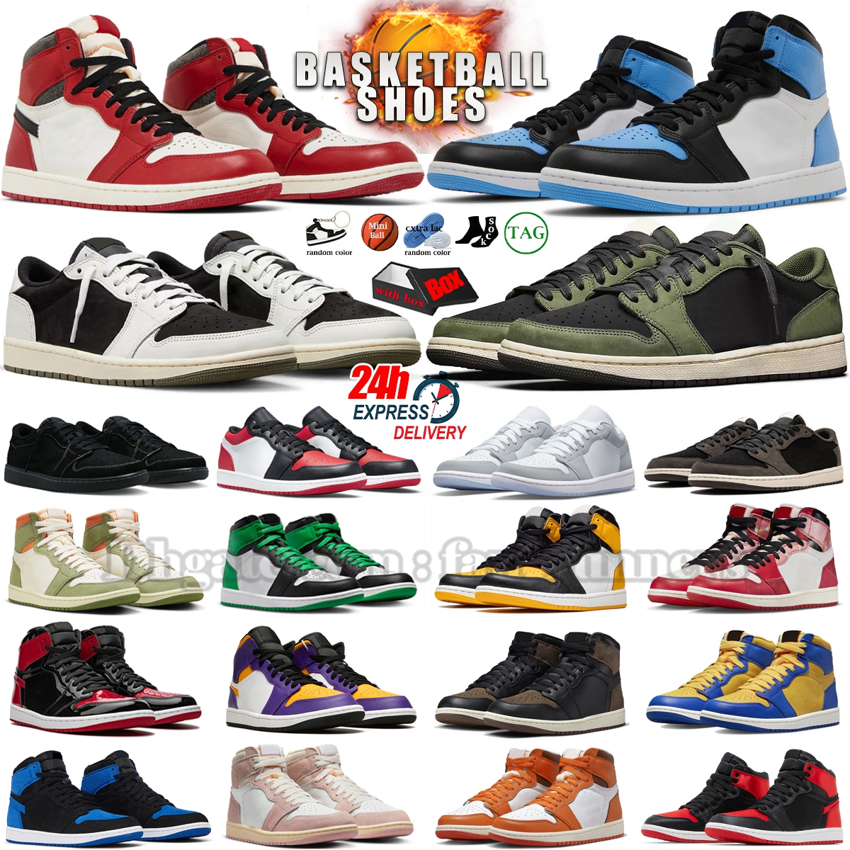 Jumpman 1 low Basketball Shoes 1s High OG Sneaker Wolf Grey Lost and Found Palomino Spiderman Black Phantom Royal Reimagined Satin Craft Celadon Men