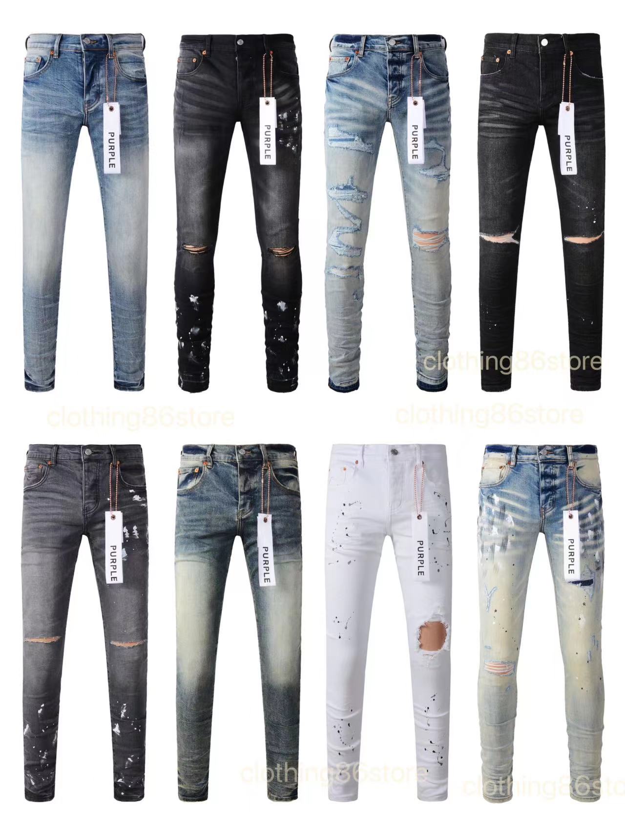 Purple jeans men jeans Designer jeans Mens skinny jeans luxury designer denim Pant distressed ripped biker black blue jean slim fit motorcycle 