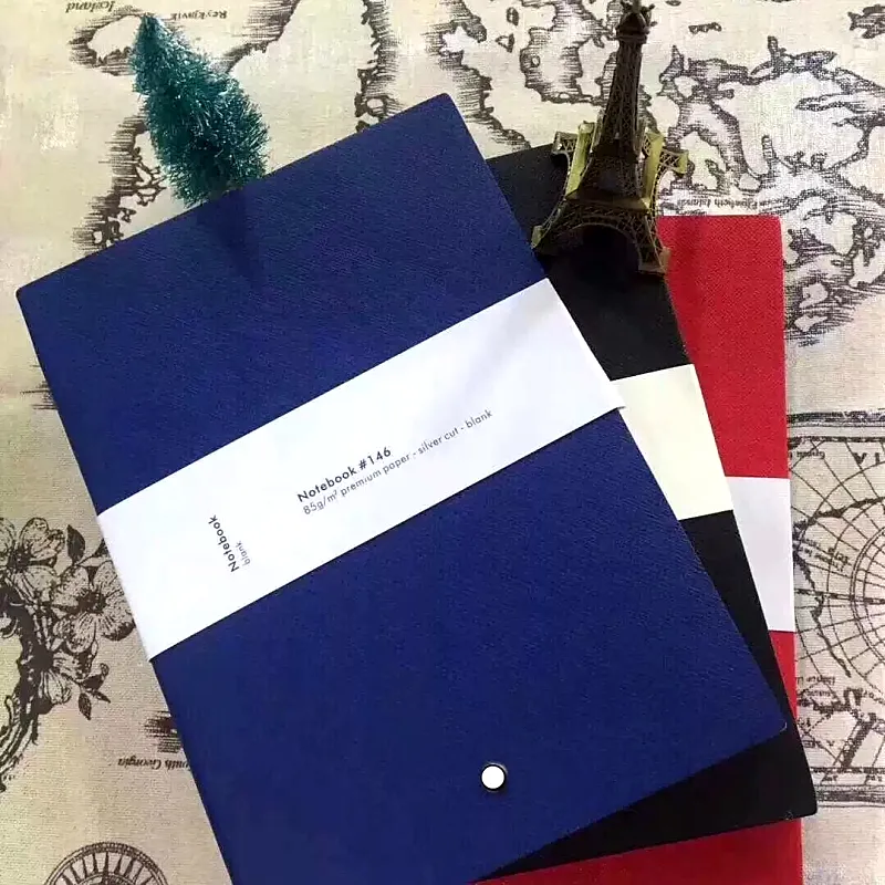 Vente à chaud en gros 146 Bloc-notes Agenda de couverture en cuir noir / bleu livre de notes à la main Urs Périodial Diary Business Notebook A5