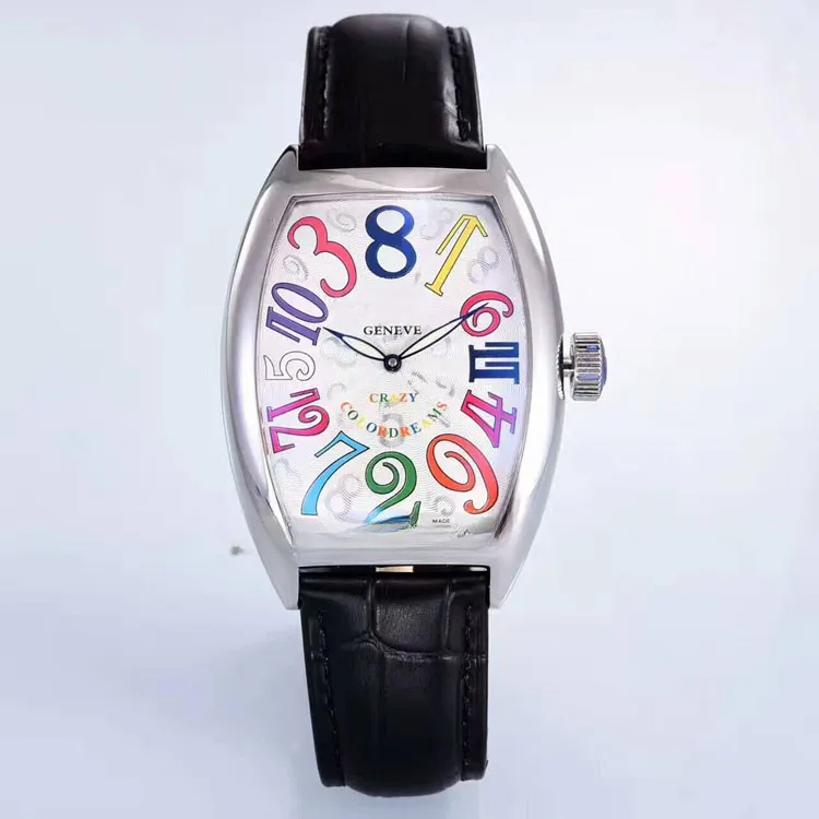 Luxury Fashion Watches Crazy Hours Color Dreams 8880 CH Black Dial Mechanical Automatic Mens Watch Rose Gold Case Leather Strap High Quality Gents W