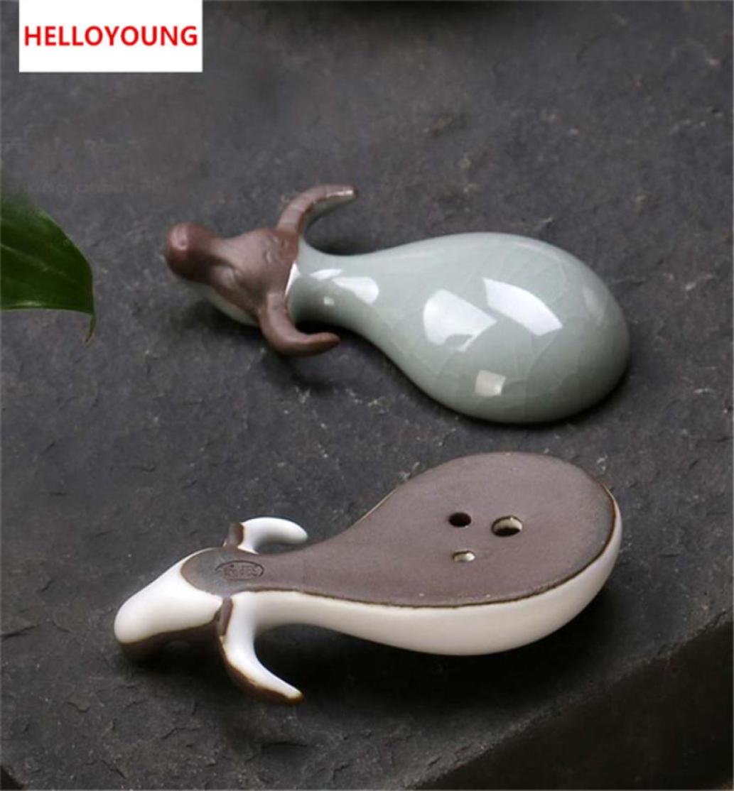 

Promotion Creative Ceramic Tea Pet Lucky Ox Kiln Kung fu Tea Set Ru Kiln Tea Tray Ornaments Home Decorations1801024