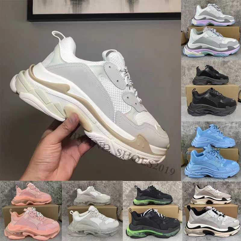 

Paris 17FW Fashion shoe Triple S sneaker Women Shoes grey white black Sneakers for Men Spring chaussures Navy Blue Casual Daddy Shoes