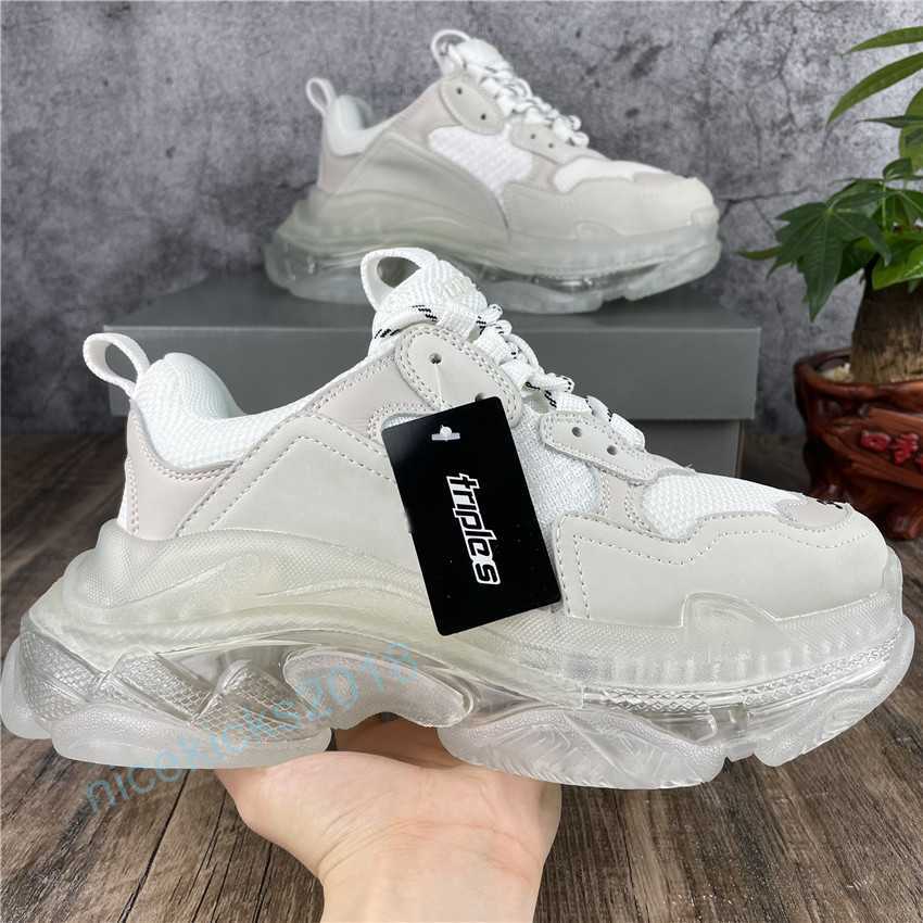 

Paris Casual Shoes Triple S Clear Sole Trainers Dad Shoe Sneakers Black White Crystal Platform Men Women Scarpe Superior Quality Chaussures