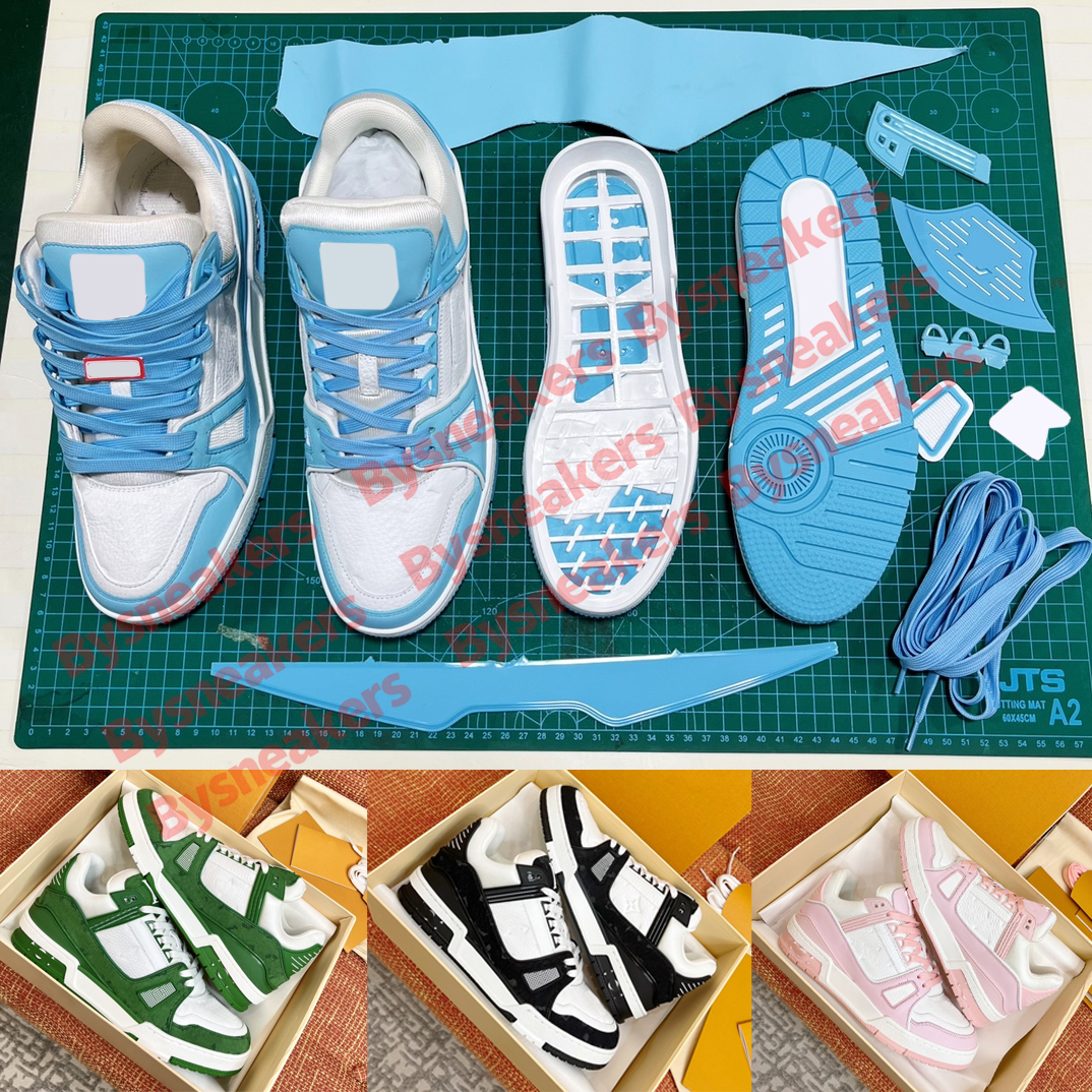

Designer casual shoes Logo Embossed Trainer Sneaker triple denim low mens leather sneakers factory outlet women fashion trainers with box size 36-45