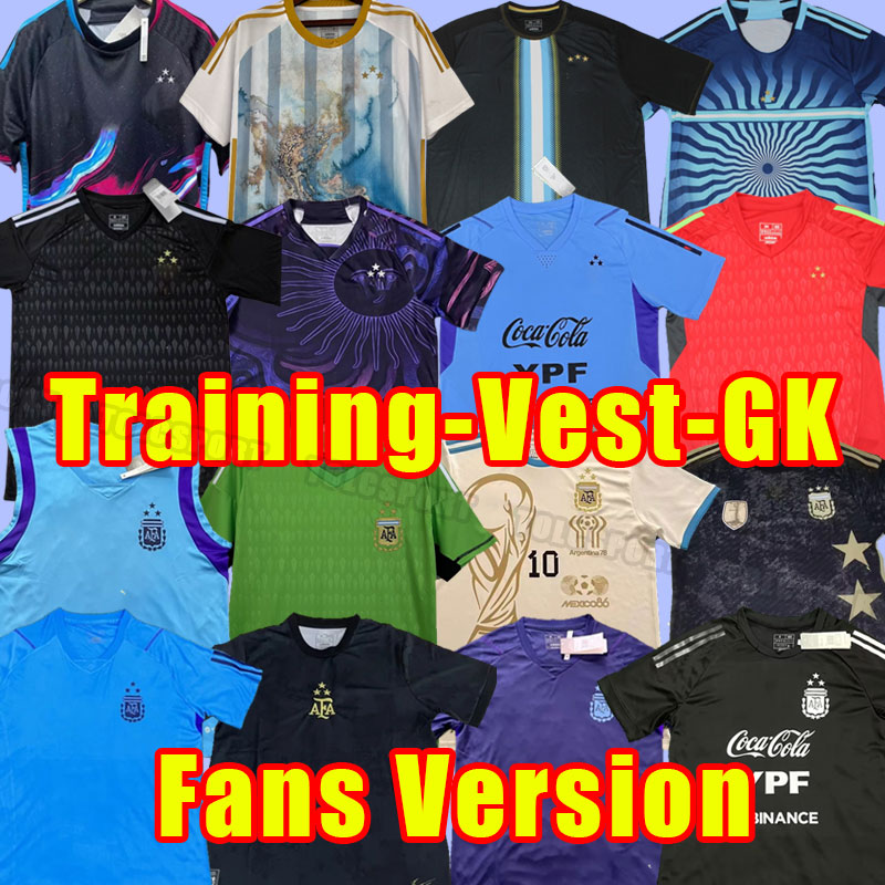 

ArgentinaS soccer JerseyS football shirt 2023 DYBALA AGUERO MARADONA DI MARIA 23 24 fans version Men uniforms training vest champion edition goalkeeper vest
