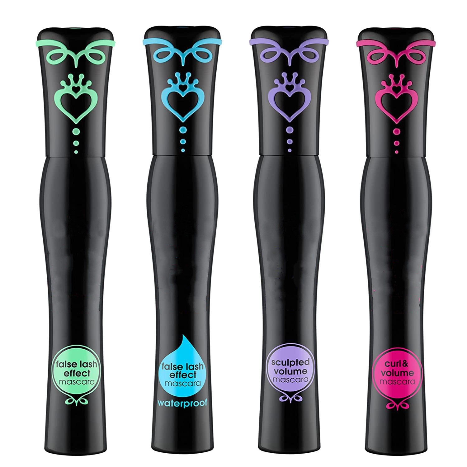 

E Lash Mascara False Lash Effect Waterproof Volume Long 4D Silk Fiber Mascara 4 colors, Green tube with logo