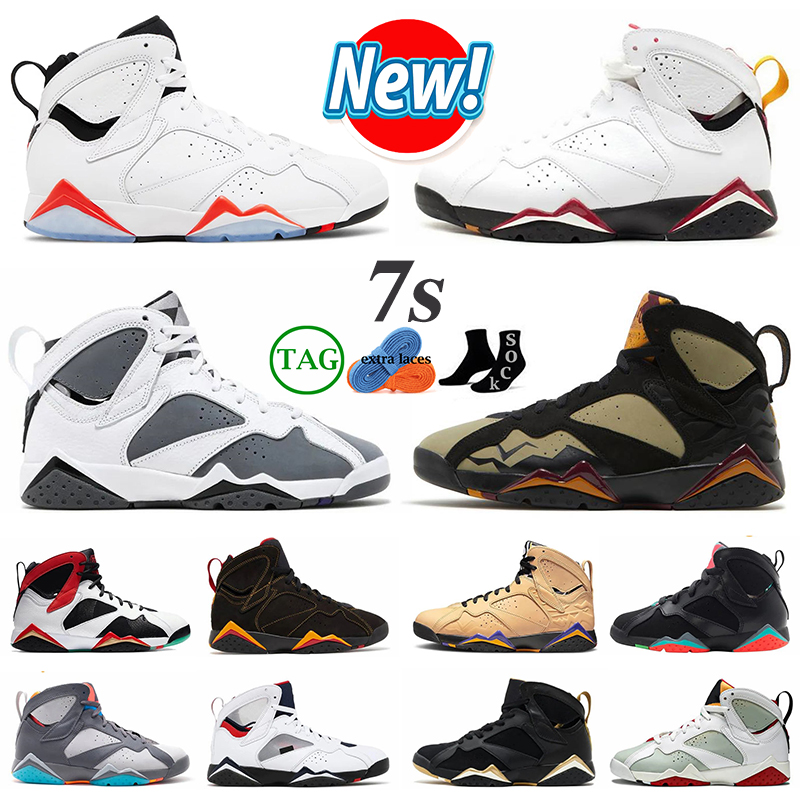 

7 7s women men basketball shoes White Infrared black olive cardinal citrus flint new sheriff in town sweater sapphire french blue Hare mens sports sneakers, 26