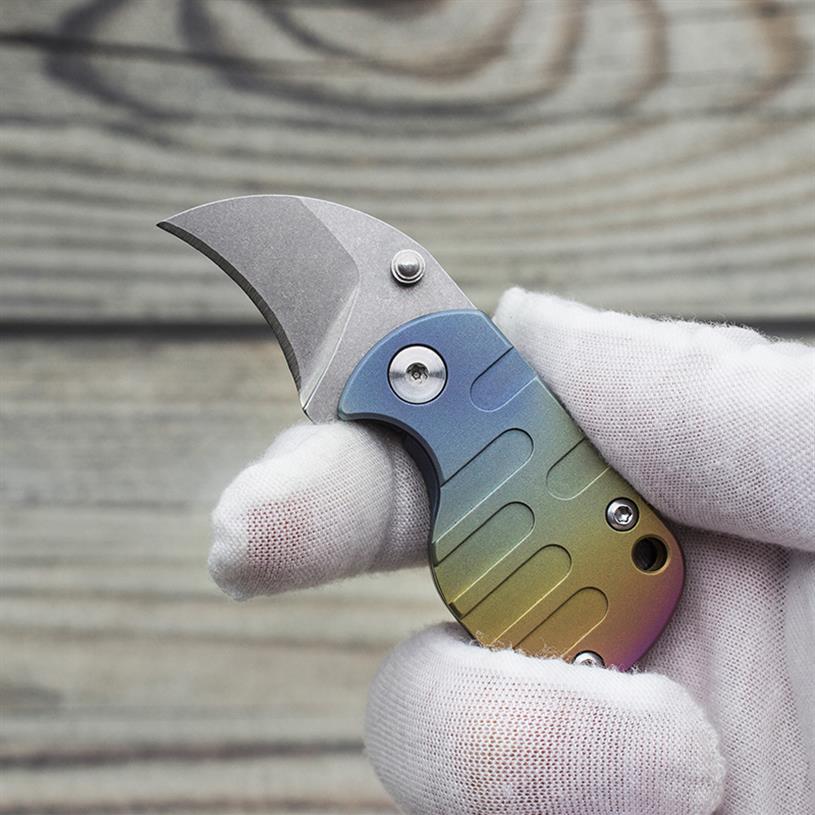 

SUZAKU ZQ501 Mini Folding Knife D2 Steel Micro Blade TC4 Titanium Alloy Handle Pocket Knives Top Quality Camping Emergency Tools T217E