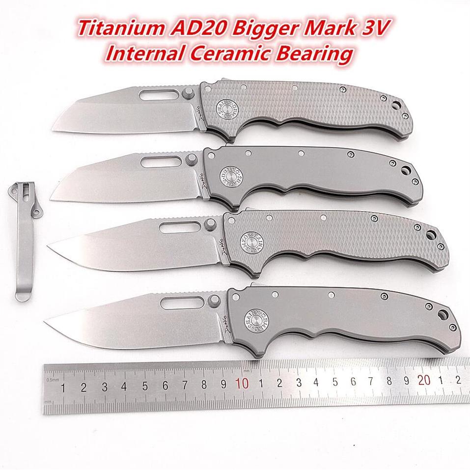 

Andrew Demko 2022 Ad20 5 Shark Knife Ceramic Bearing Titanium Handle D2 Cold steel Folding Tactical Camping Hunting Pocket Knives 3152
