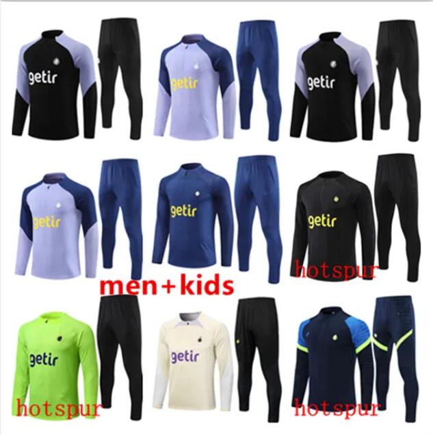 

2023 2024 hot spurs tracksuit suit soccer SET 22/23/24 TOTTENHAM Half zip Long sleeve KANE tracksuit football jacket chandal futbol adult and kids survetement, 16