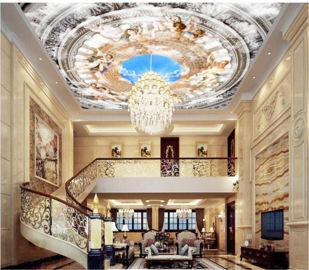

3d murals wallpaper for living room angel ceilings Love 3D European Ceiling 3d ceiling murals wallpaper3881946, Black