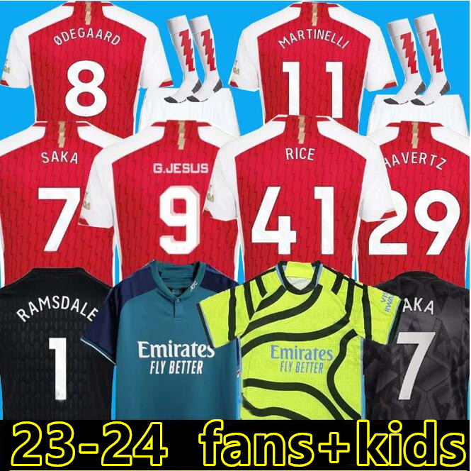 

4XL RICE Fans version soccer jerseys Whiteout SALIBA Gunners 23 24 MARTINELLI G. JESUS 2023 SMITH ROWE jersey SAKA All football shirt ODEGAARD kit Kid Equipment 88, Blue